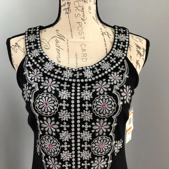 Embroidered Black Dress - Picture 5 of 10